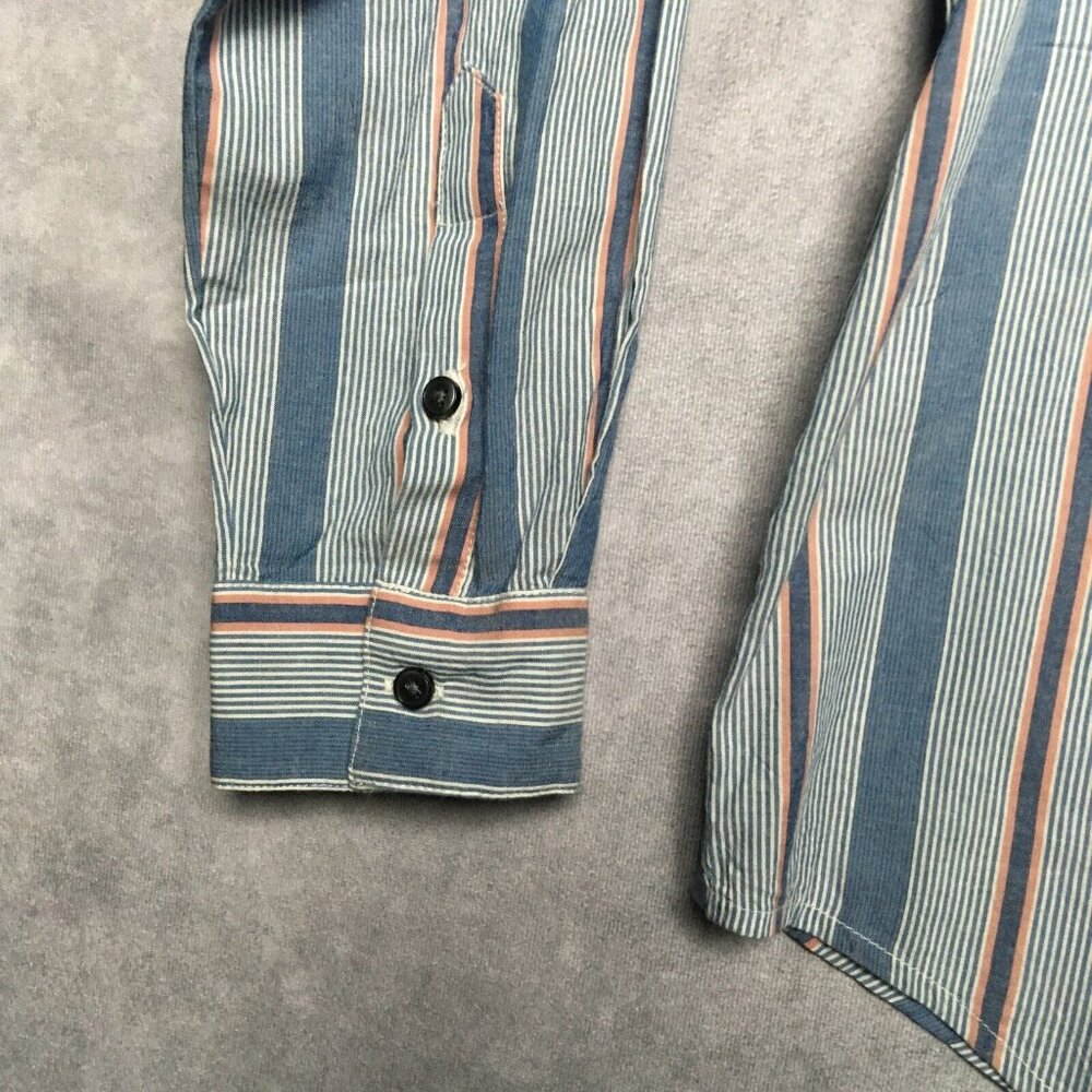 Lucky Brand Womens Button Up Long Sleeve Shirt size Large New w Tags Blue Stripe - Picture 10 of 16